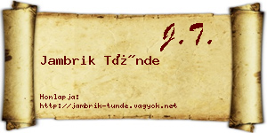 Jambrik Tünde névjegykártya
